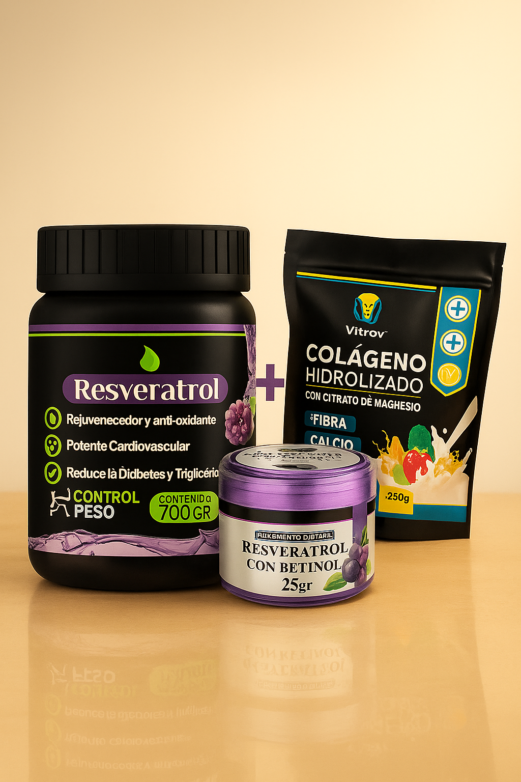 PROTEINA RESVERATROL SABOR A MORA CON COLAGENO Y EXFOLIANTE