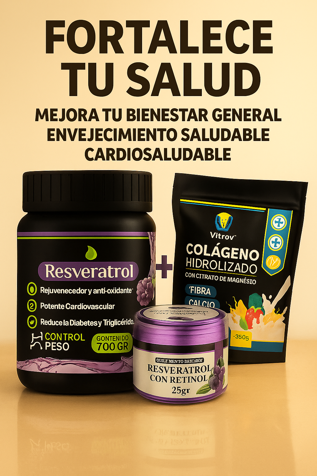 PROTEINA RESVERATROL SABOR A MORA CON COLAGENO Y EXFOLIANTE